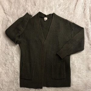 a new day Dark Green Ribbed Cardigan